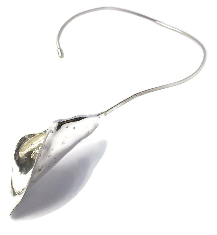 Cala Lily Torque Necklace Statement Botanical Necklace