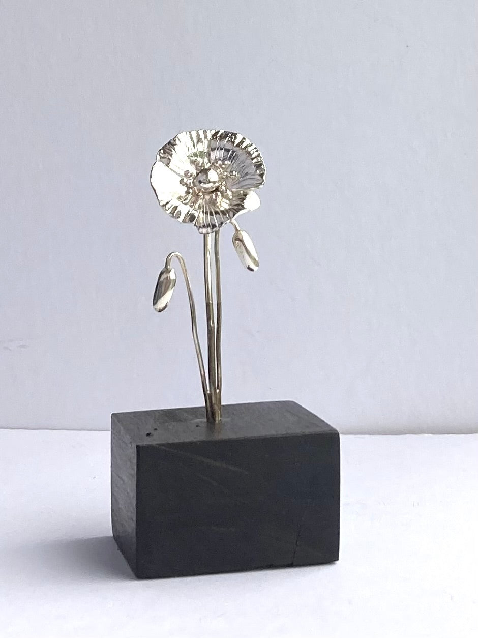 Hand forged Poppy Sculpture