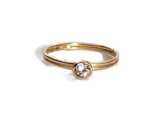 Morganite Solitaire Rose Gold Ring with Twin Shank