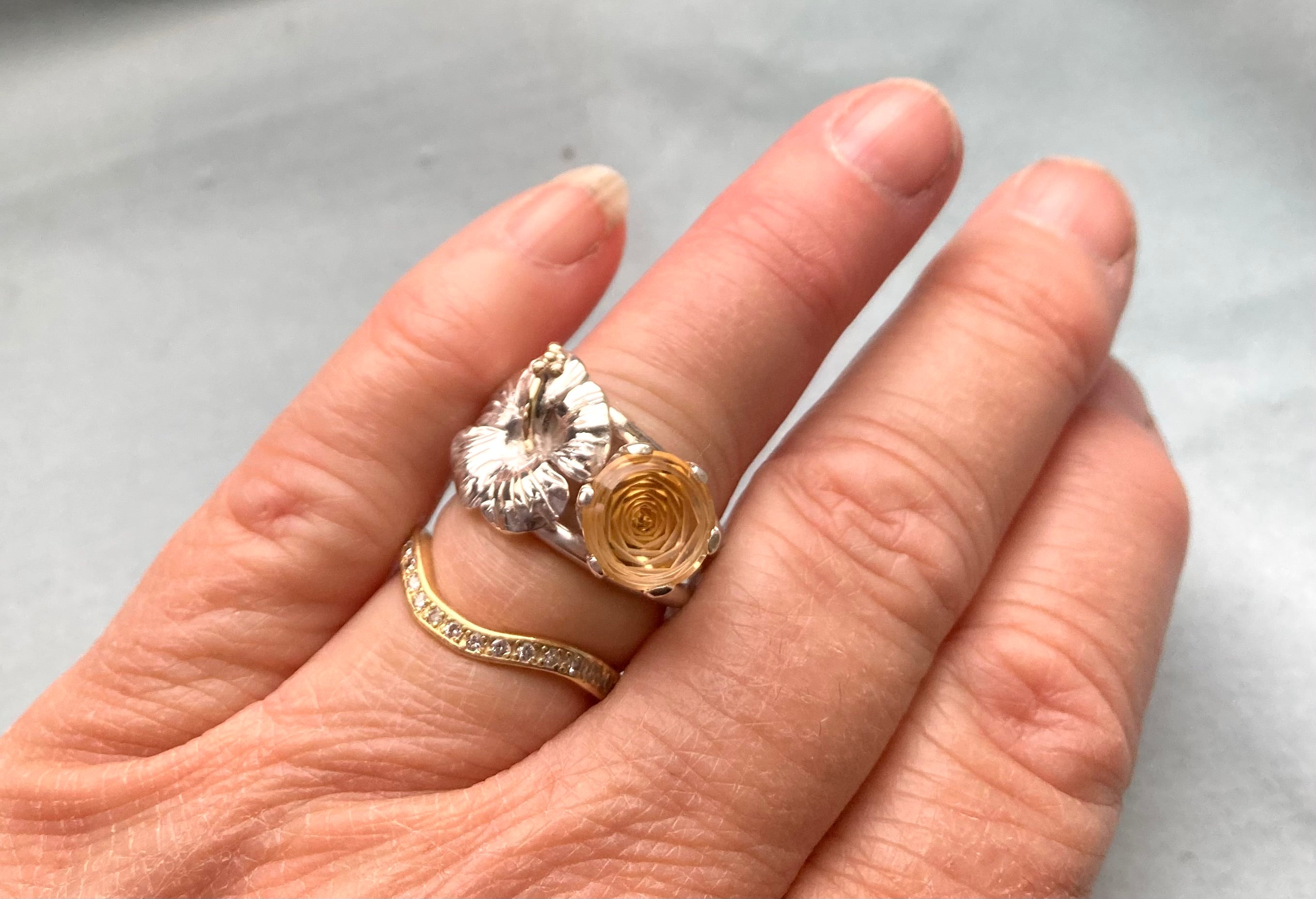 Yellow stone clearance cocktail ring